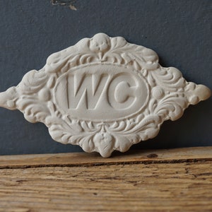 WC sign / Ceramic Sign / Bathroom sign / Door plaque White image 5