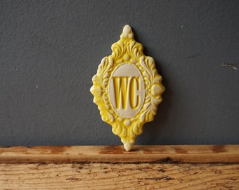 WC sign / Ceramic Sign / Bathroom sign / Door plaque