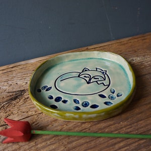 Ceramic Dish Sleeping FOX / Ceramic FOX / Bathroom dish / Jewelry dish / Christening Dish / Ring Dish image 5