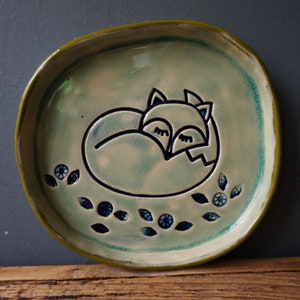 Ceramic Dish Sleeping FOX / Ceramic FOX / Bathroom dish / Jewelry dish / Christening Dish / Ring Dish image 7