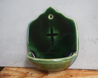 Ceramic HOLY WATER FONT / Religious Home Decor