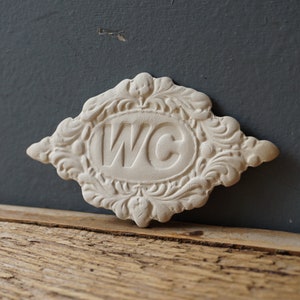 WC sign / Ceramic Sign / Bathroom sign / Door plaque White image 2