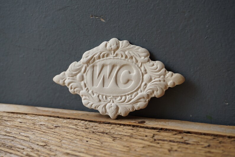 WC sign / Ceramic Sign / Bathroom sign / Door plaque White image 2