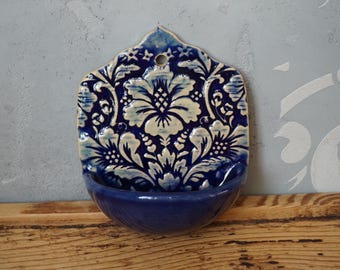 Ceramic HOLY WATER FONT : Religious House Ornament