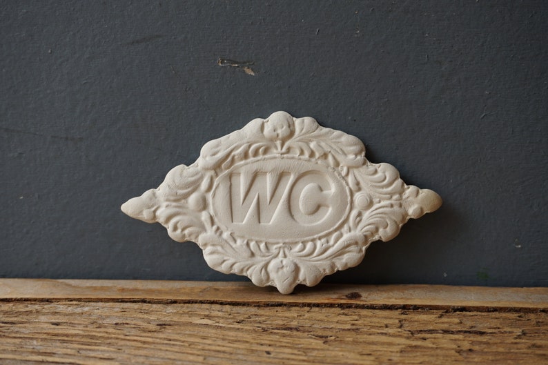 WC sign / Ceramic Sign / Bathroom sign / Door plaque White image 1