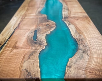Unique Custom Epoxy Resin Maple Office Desk
