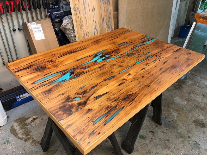 clear epoxy resin table