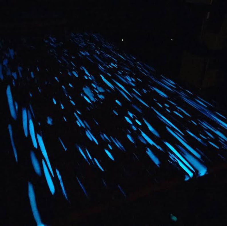 glow in the dark epoxy wood table