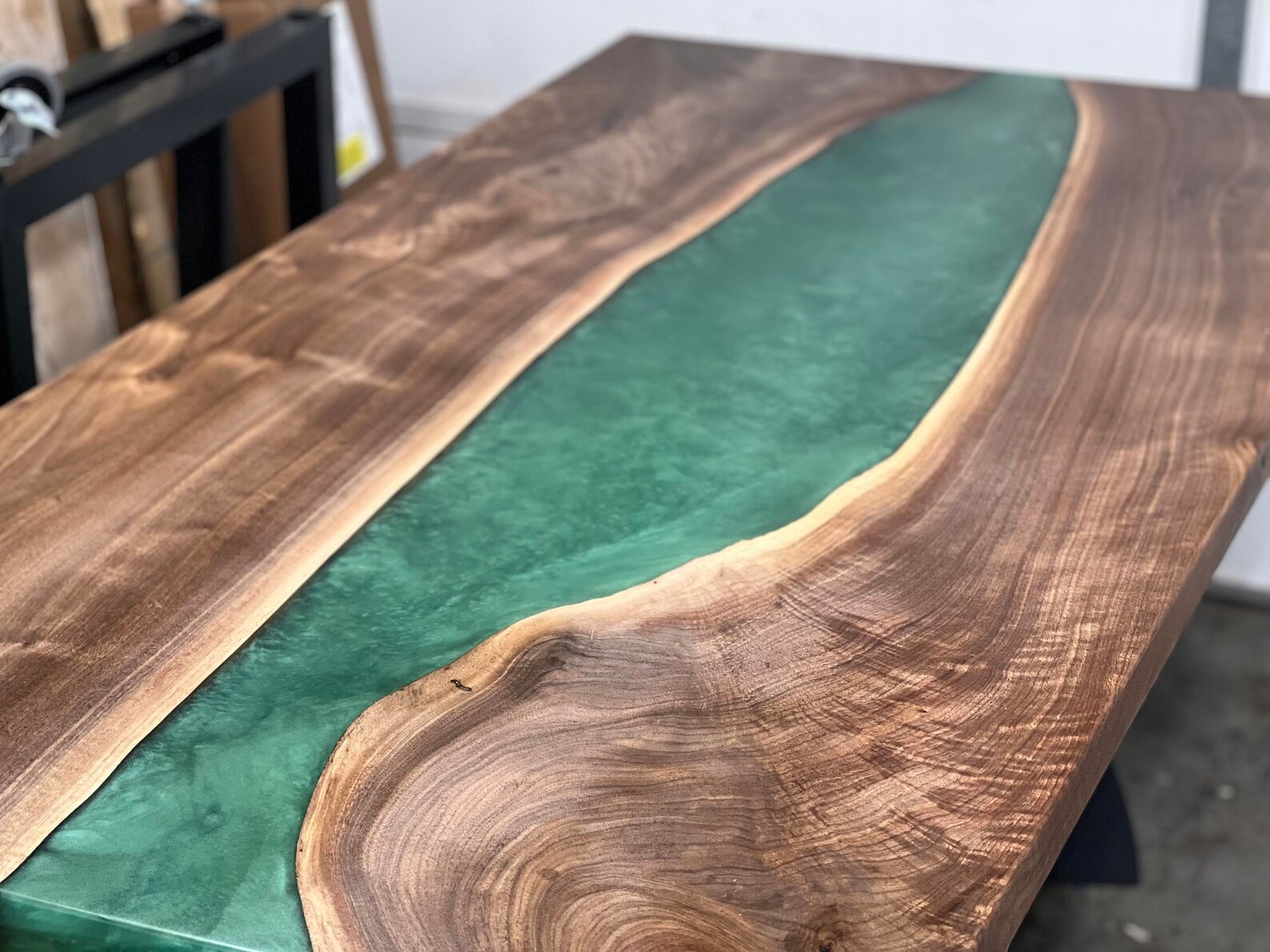 Custom American Black Walnut River Table Black Epoxy Etsy