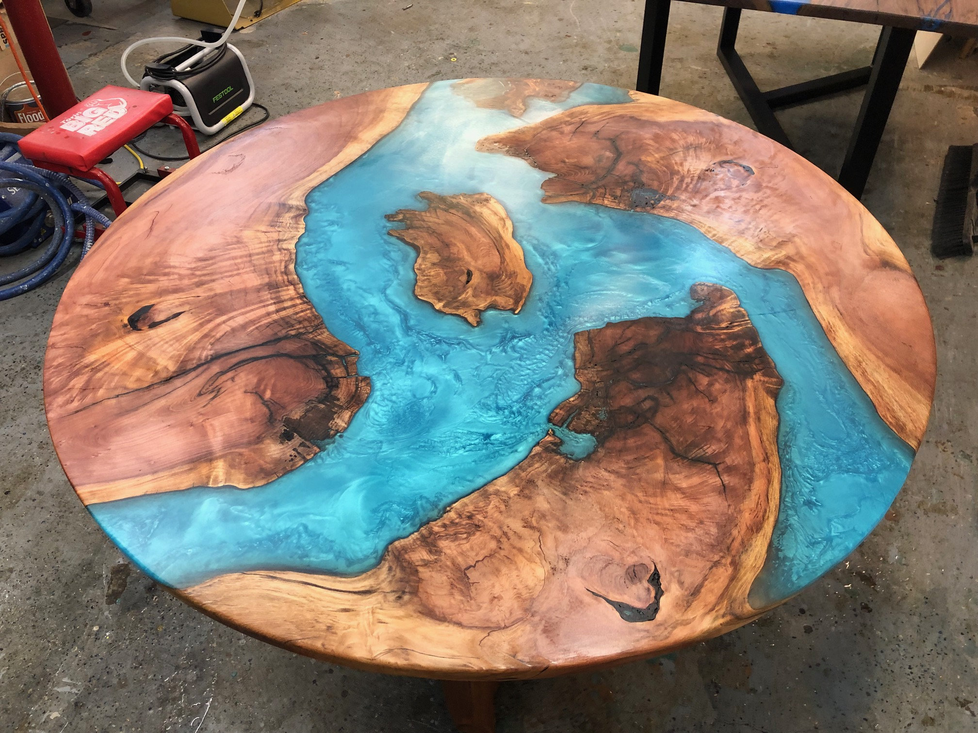 Handcrafted Redwood Live Edge Epoxy Resin Patio Table Etsy