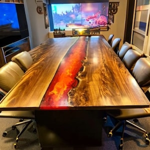 Volcanic Lava Epoxy Resin River Gaming Table