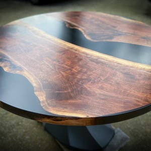 Handcrafted Black Walnut Circular Epoxy Resin Dining Table