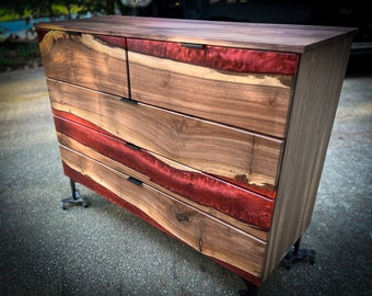 Unleash Elegance: Own a Distinctive Epoxy Resin River Chest of Drawers - Functional Artistry for Your Home - Elevate Storage with Style!