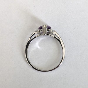 CLEARANCE Genuine Natural Amethyst Heart in an Accented Sterling Silver Ring image 3