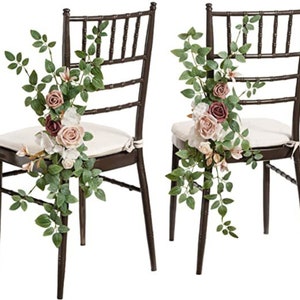 2Pcs 26.77in Wedding Aisle Flowers Decorations Chair Decorations Rose for Wedding Ceremony Reception Outside