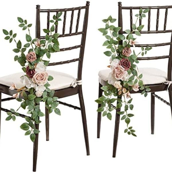 2Pcs 26.77in Wedding Aisle Flowers Decorations Chair Decorations Rose for Wedding Ceremony Reception Outside