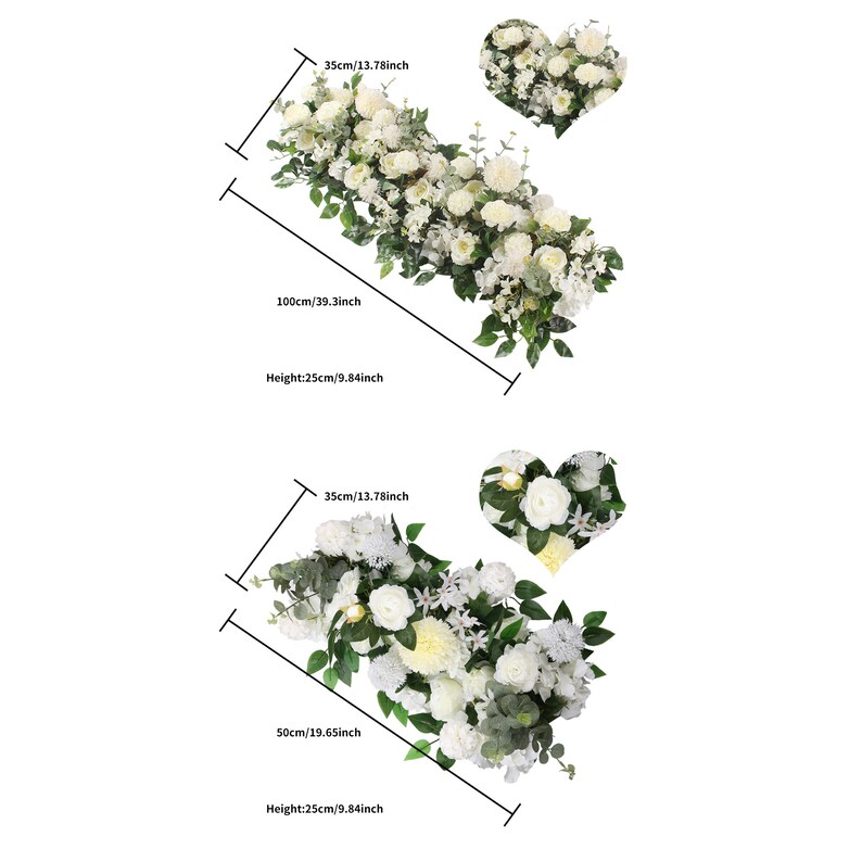 100cm Wedding Flower Row Silk Fake Flowers Wedding Reception Etsy