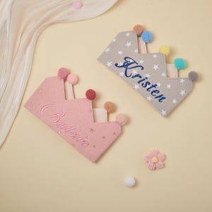 Geburtstagskrone Personalisierte Kleinkind Krone für Baby Geburtstagskrone Gestickte Namenskrone für Kinder Benutzerdefinierte Krone für Kindergeburtstag-Party-Dekor