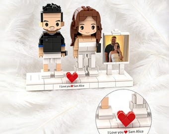 Custom Brick Figure, Personalized Building Block Family, Anniversary Gift