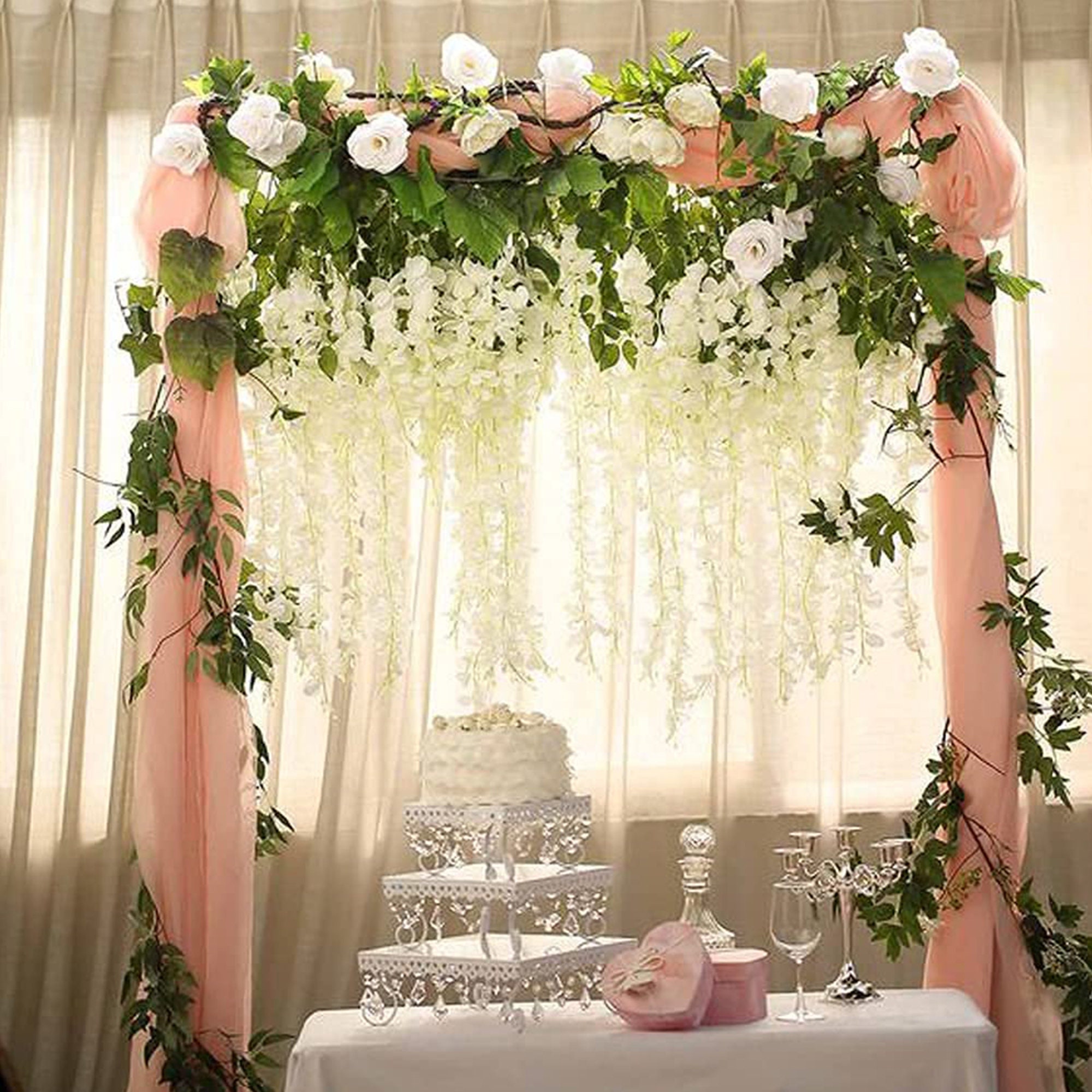 43" Artificial Vine Flower Wisteria Silk Garden Wedding Party Hanging Decoration 