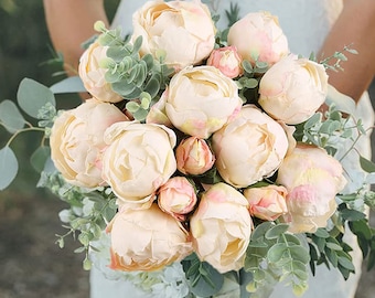 2 bouquets de pivoines, fleurs artificielles, pivoines vintage, fausses fleurs, pivoines en soie, fleurs pour la décoration de la maison, décoration de mariage, bouquet de mariée