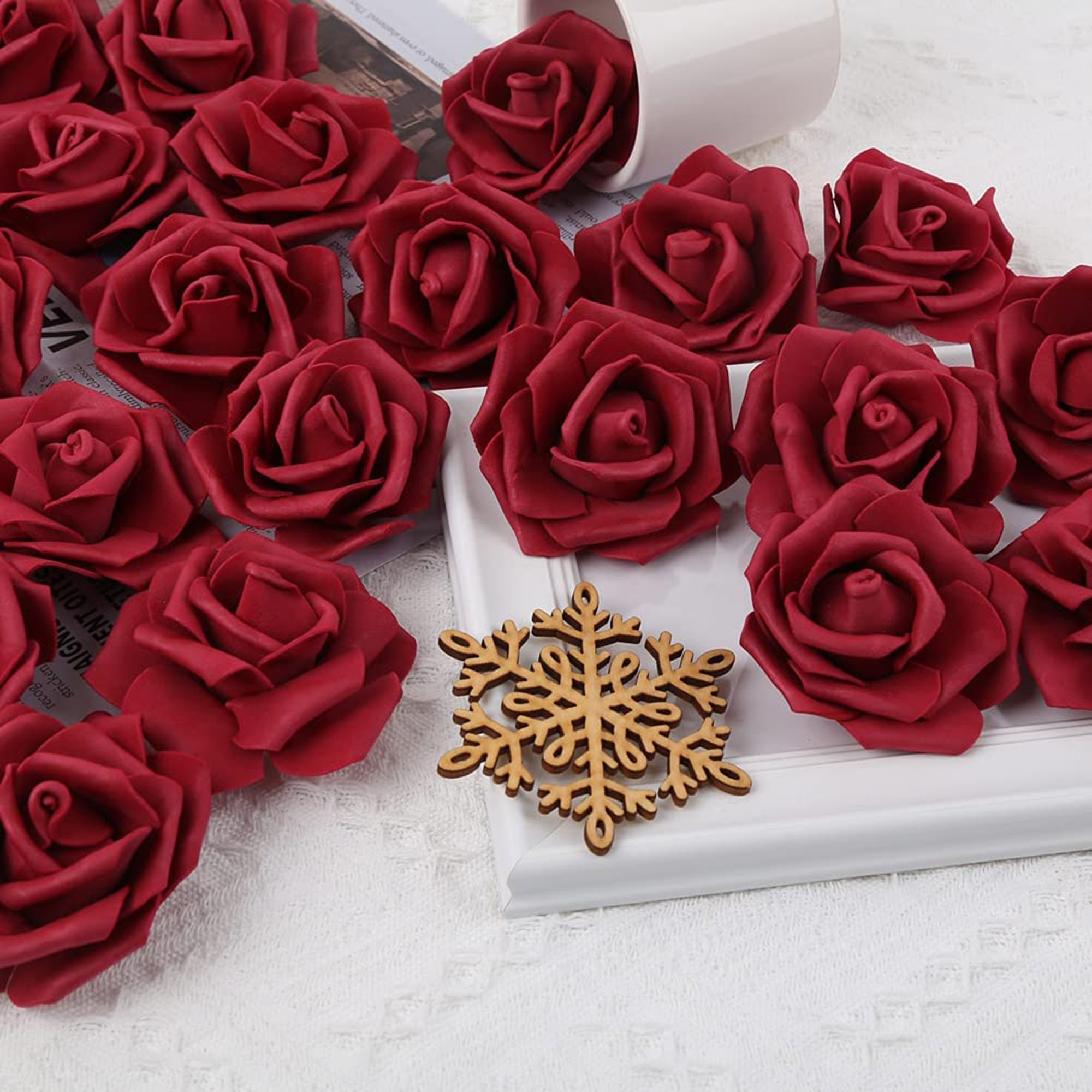 100/500PCS Foam Red Rose Flower Best Gift For Wedding Birthday Valentine Party 