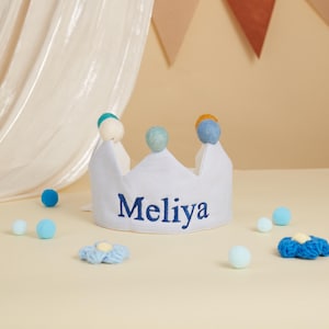 Custom Birthday Crown with Name Crown for Baby and Children&#39;s Birthday Hat Personalized Muslin Birthday Crown for First Birthday Party Decor