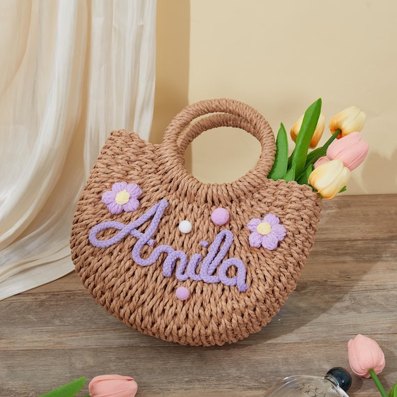 Boda Bolsos Fiesta Mimbre Bolsa De Dama De Honor Personalizada Con