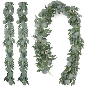 2 Packs Artificial Eucalyptus Garland with Willow Vines Fake Vines Garland for Wedding Party Table Doorways Decoration