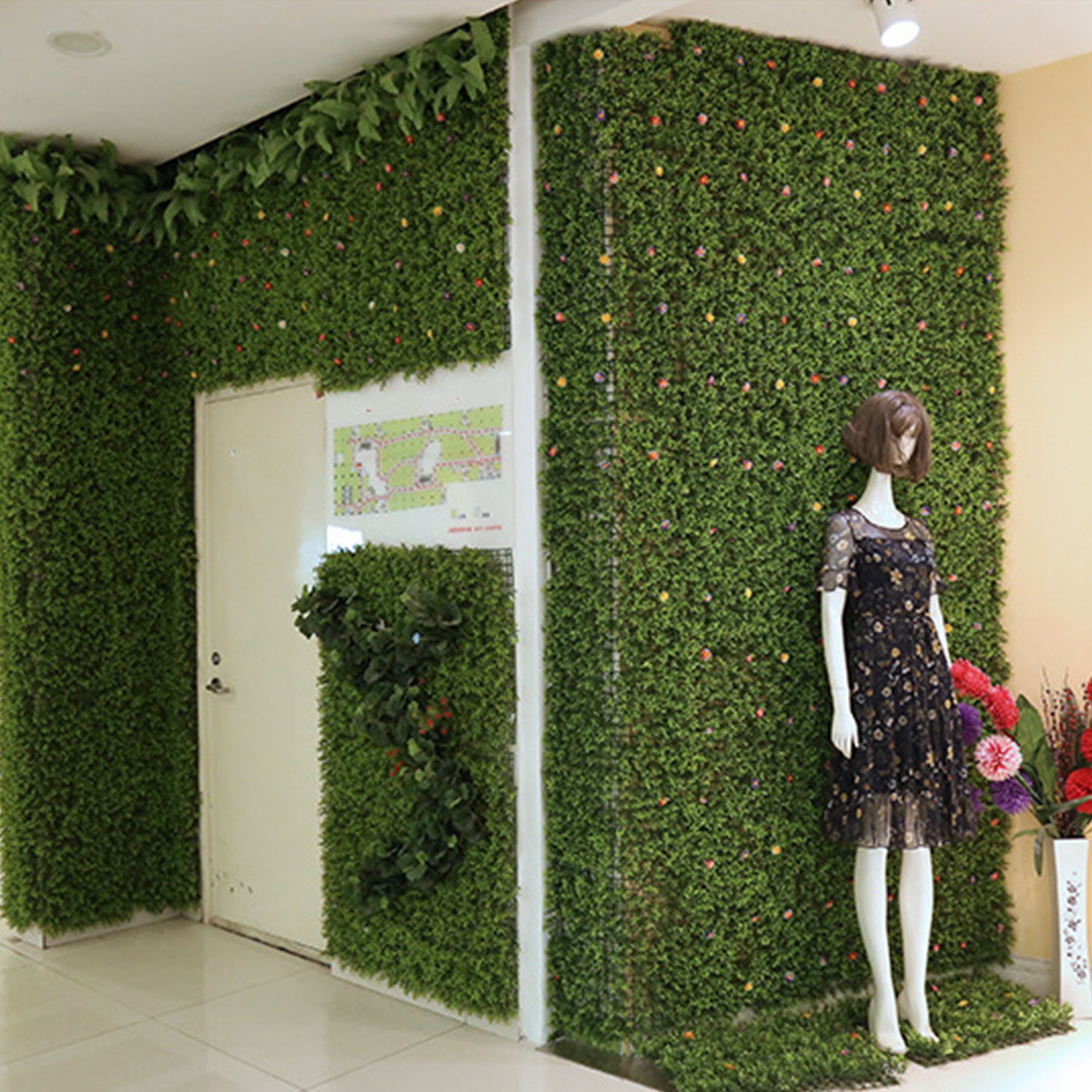 Artificial Green Plant Wall Fake Grass Home Decoration Etsy