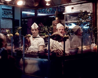 Vintage Athens Greece 1969 Street Restaurant: Color Photograph