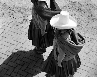 Two Hats: Traditional Clothes, Walking, Women, Peru