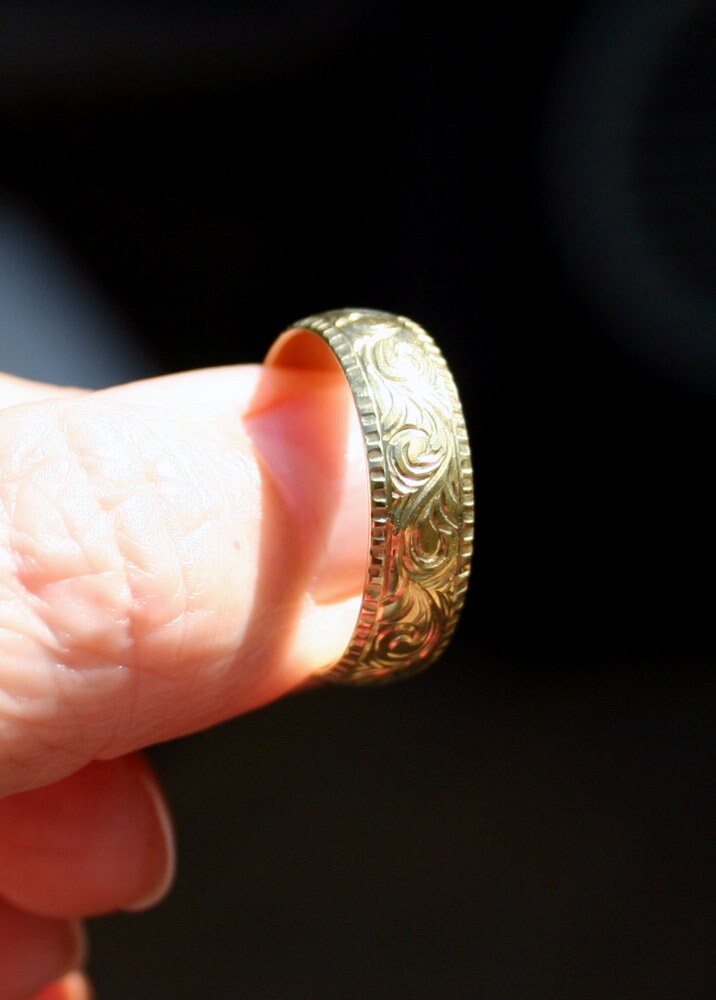 Size 10. Unique Hand Engraved Brass Ring Suitble as a Pendant Etsy