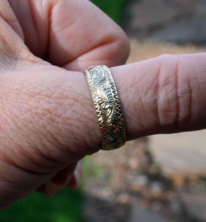 Size 10. Unique Hand Engraved Brass Ring Suitable as a Pendant Etsy