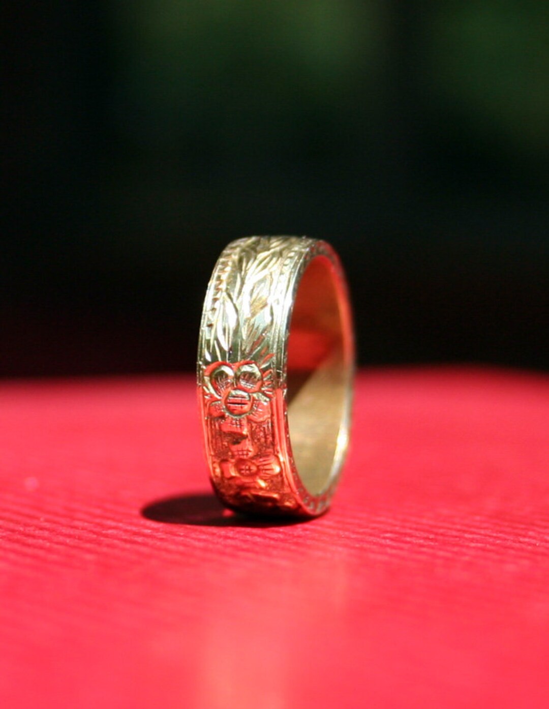 Size 5. Unique Hand Engraved Brass Ring Suitable as a Pendant Etsy