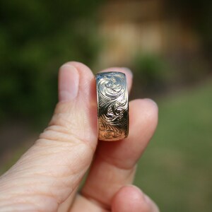 An Example not for sale. Made To Order. Hand Engraving on Customers Rings image 2