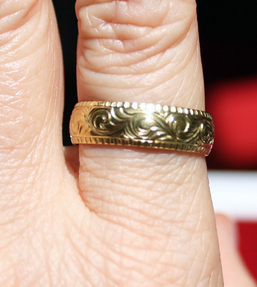 Size 10. Unique Hand Engraved Brass Ring Suitble as a Pendant Etsy