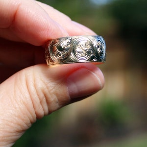 An Example not for sale. Made To Order. Hand Engraving on Customers Rings image 1