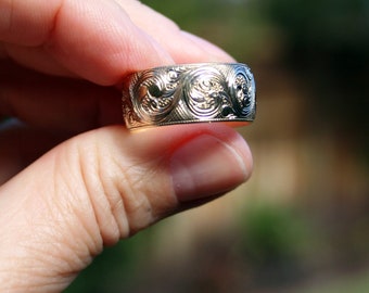 An Example (not for sale!). Made To Order. Hand Engraving on Customers Rings