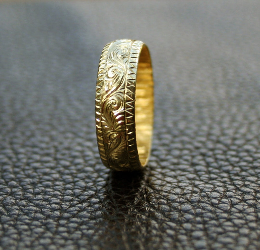 Size 10. Unique Hand Engraved Brass Ring Suitable as a Pendant Etsy