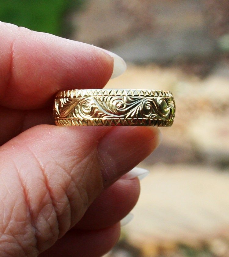 Size 10. Unique Hand Engraved Brass Ring Suitable As a Pendant Etsy