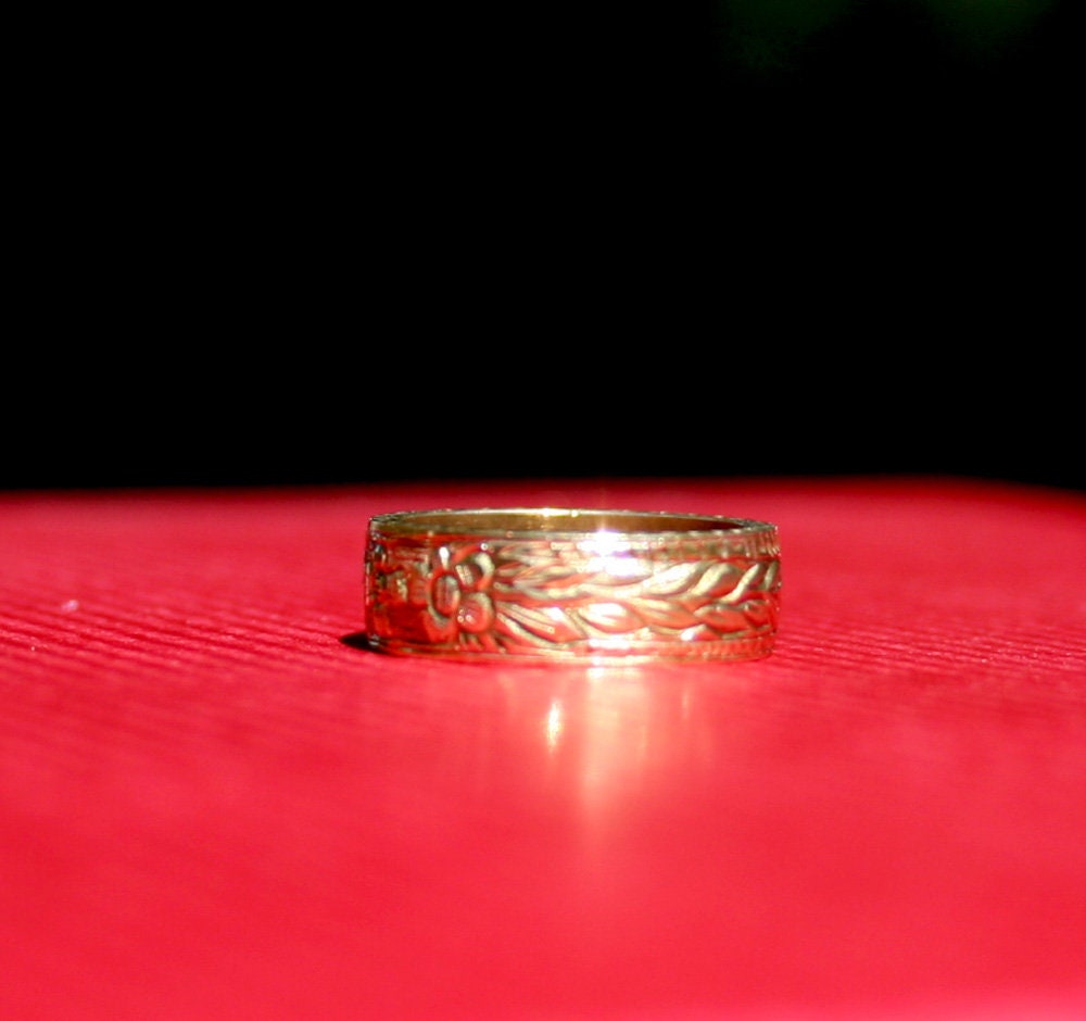 Size 5. Unique Hand Engraved Brass Ring Suitable as a Pendant Etsy