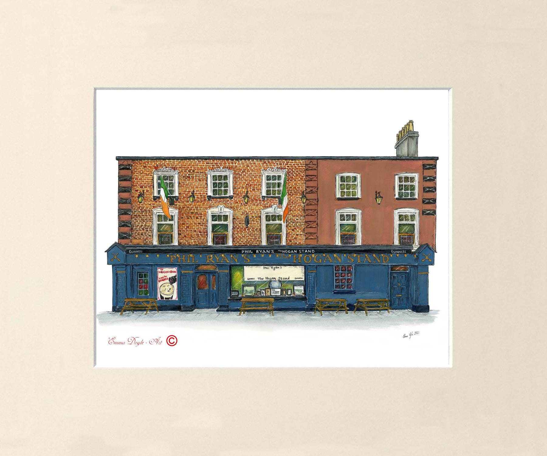 Dublin Pub Phil Ryan's the Hogan Stand Dublin Etsy Ireland