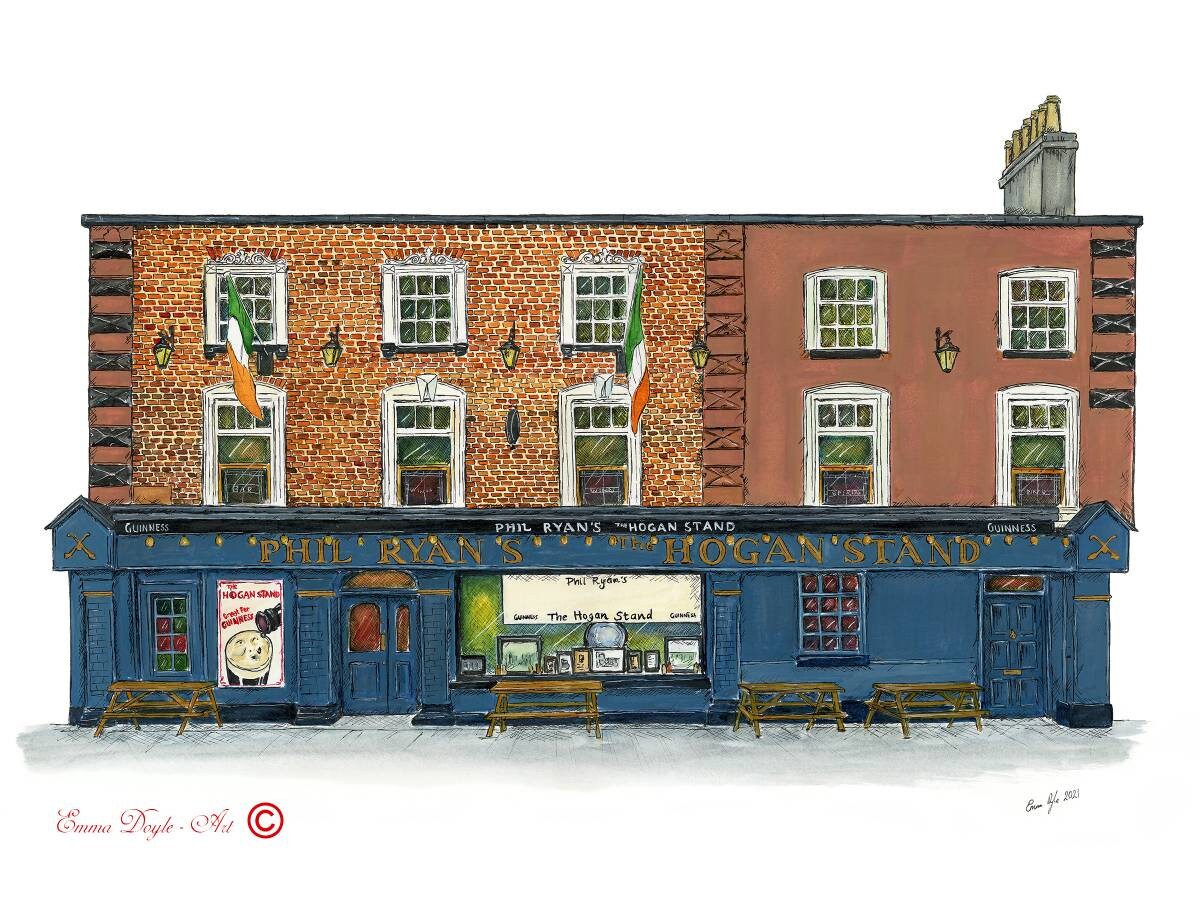 Dublin Pub Phil Ryan's the Hogan Stand Dublin Etsy Ireland