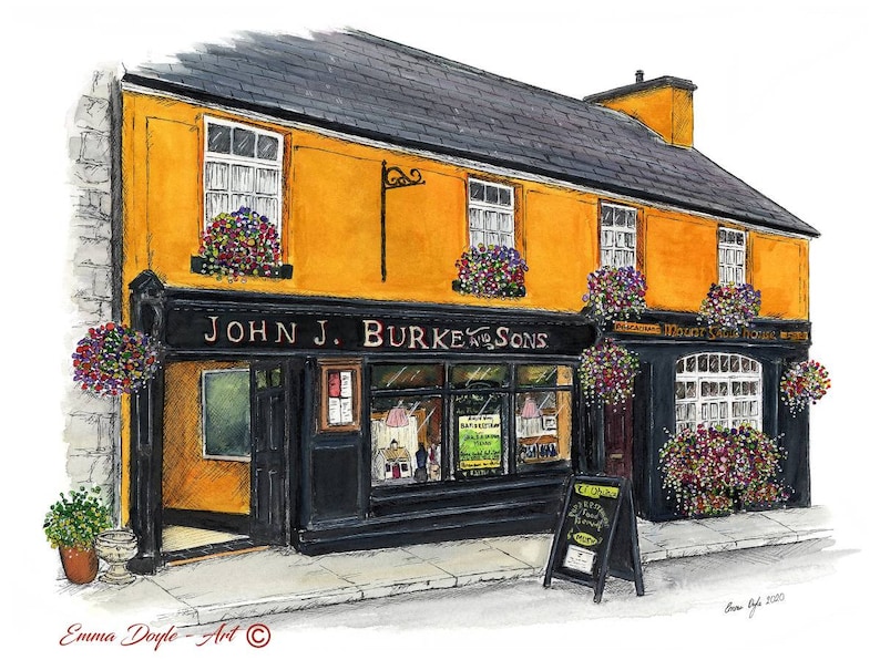 Irish Pub Burke's Clonbur Galway Ireland Etsy