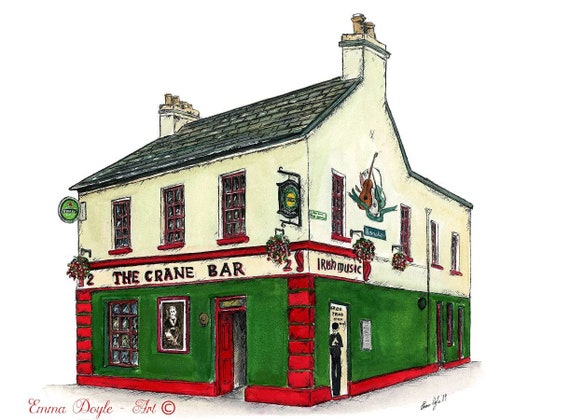 Irish Pub The Crane Bar Galway Ireland Etsy