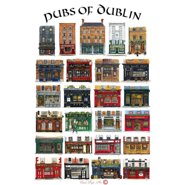 Pubs Of Dublin Poster - First Collection