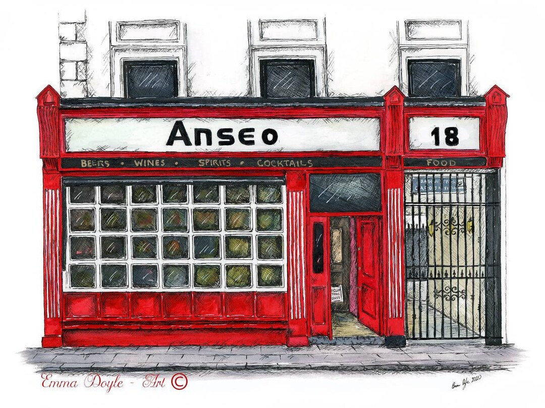 Dublin Pub - Anseo, Dublin, Ireland - Etsy