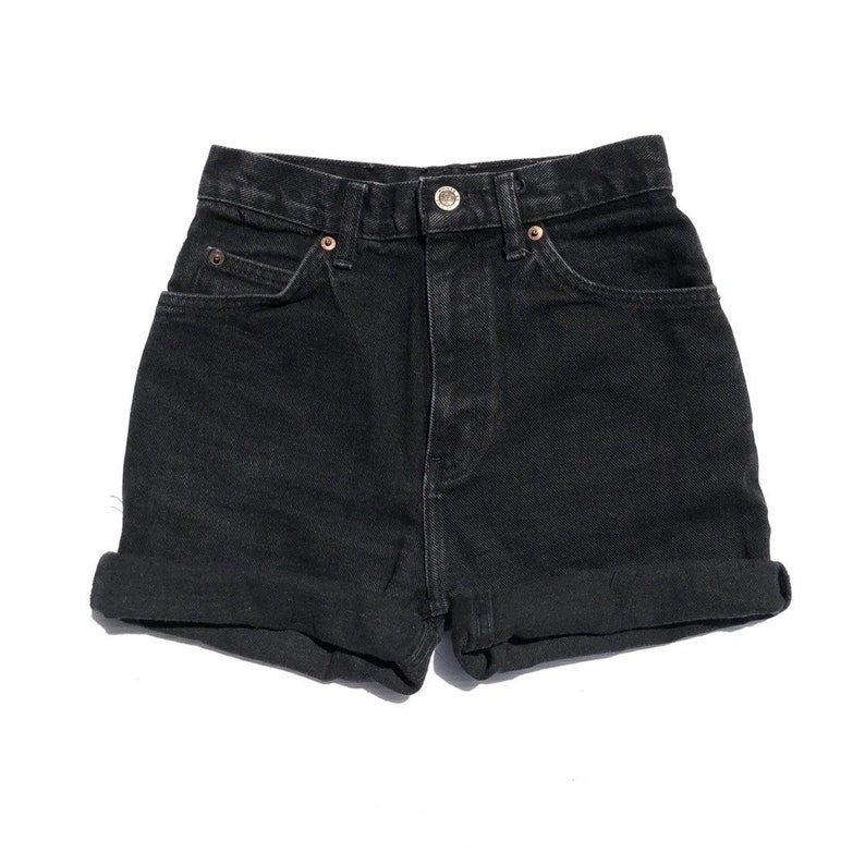 Vintage Black High Waisted Shorts Size 2526