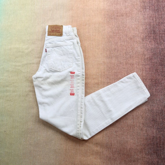 Vintage Levis 512 90’s White High Waisted Jeans W… - image 2